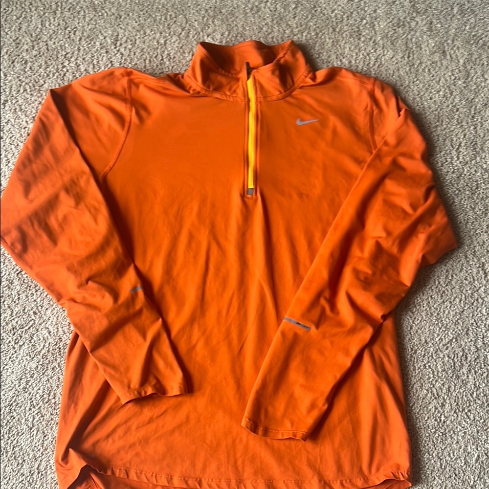 Nike Men's Vibrant Orange Quarter-Zip Jacket